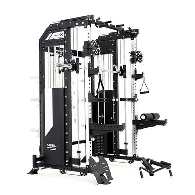 Full Smith Machine Powertec Gym All-in-One-Übungsausrüstung mit Gewichtsstapeln Schwarze Multifunktionsstation