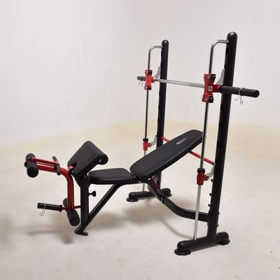 Männer Rot Fitness-Sportraum Ausrüstung Squat Rack Gewichtsheben Übungsbank