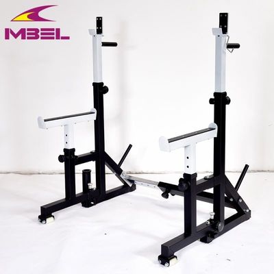 GRAU/SCHWARZ Gefalteter Power Fitness Rack Integrierter Fitnesstrainer für platzsparende Trainingseinheiten