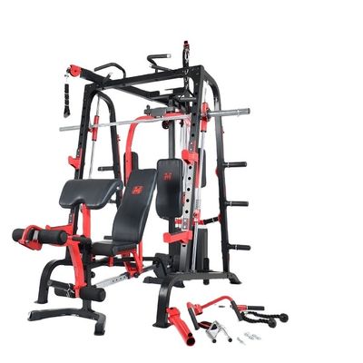Unisex Training Gym Squat Rack mit Parallelbalken in Schwarz und Rot
