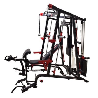 Unisex Training Gym Squat Rack mit Parallelbalken in Schwarz und Rot