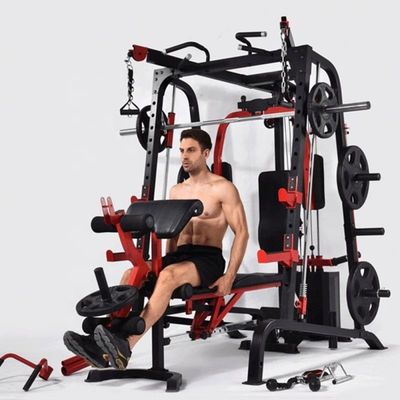 Unisex Training Gym Squat Rack mit Parallelbalken in Schwarz und Rot