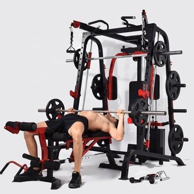Unisex Training Gym Squat Rack mit Parallelbalken in Schwarz und Rot