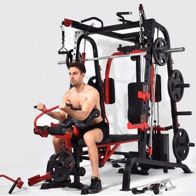 Unisex Training Gym Squat Rack mit Parallelbalken in Schwarz und Rot