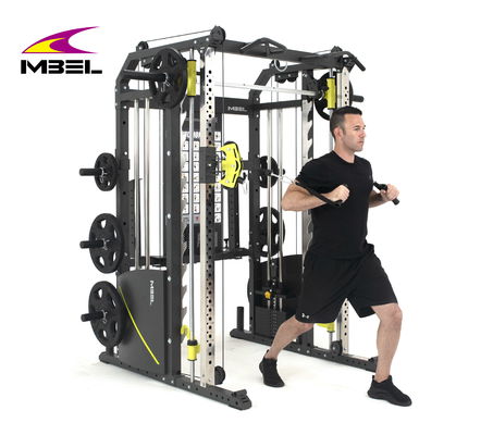 Leichtgrauer Multifunktions-Smith-Maschine für das Heimgymnasium Power Cage Trainer Squat Rack