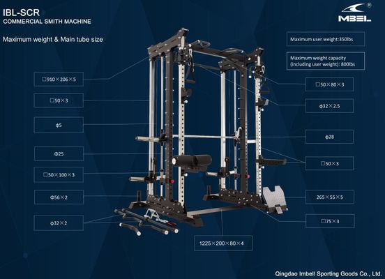 Multi-Funktion integrierter Fitnessraum Trainer Bodybuilding Fitnessraum Smith Maschine Squat Rack Power Rack
