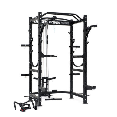 Klappbarbell Squat Power Rack Käfig mit Lat Ziehen Sie nach unten und 360 Landmine für Heimgymnastik